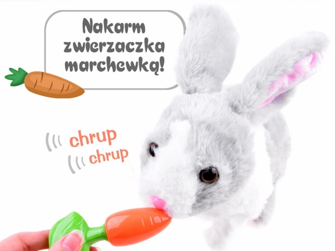 Interactive Bunny Toy with Carrot – gray