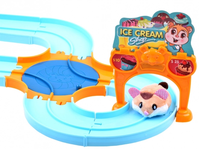 Interactive Hamster Track Ice Cream Parlor Playset