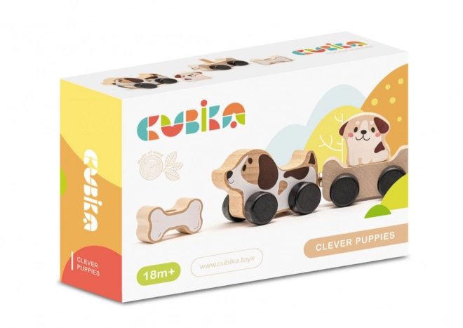 Wooden Toy Smart Puppies Bone