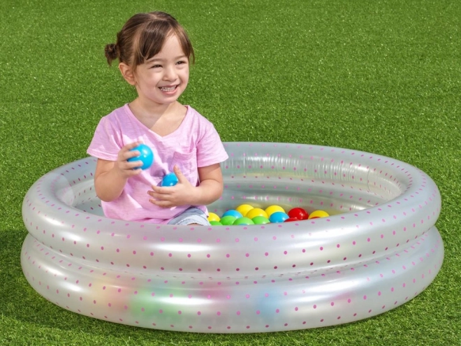 Inflatable Pool and Ball Set for Kids Pink