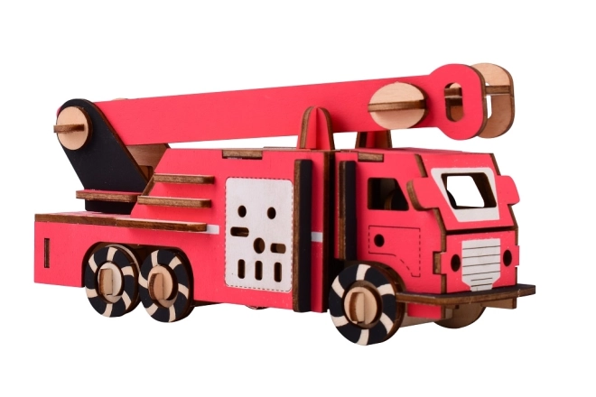 Wooden 3D Puzzle Fire Truck