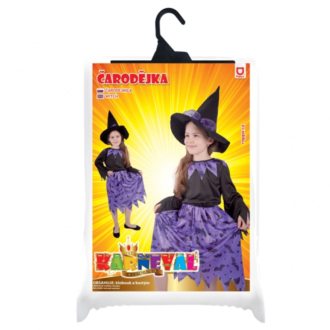 Witch Costume with Bats and Hat