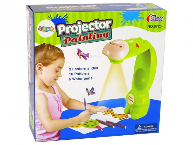 Drawing Projector Cow Design with Markers - Green