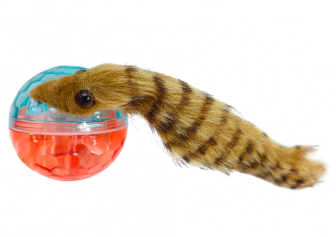 Interactive Bath Toy Ball with Fluffy Ferret Tail