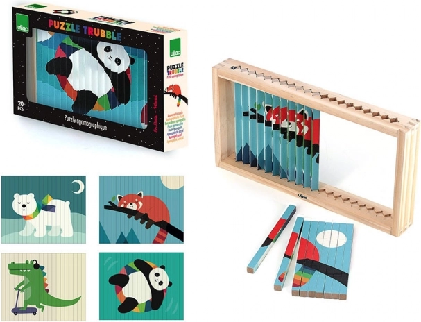 Puzzle en bois 4D Animaux par Vilac