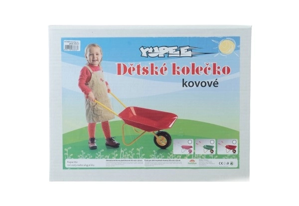 Red Metal Wheelbarrow for Kids – Pink