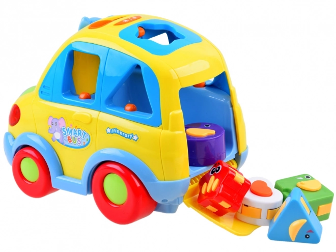 Interactive Smart Bus for Kids 18m+ with Sounds, Lights, Shape Sorter, and Transforming Blocks