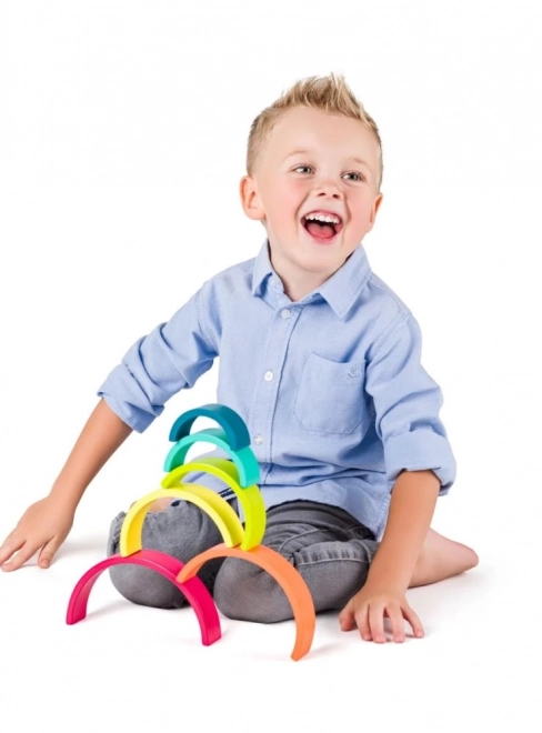 Wooden Balancing Rainbow Blocks