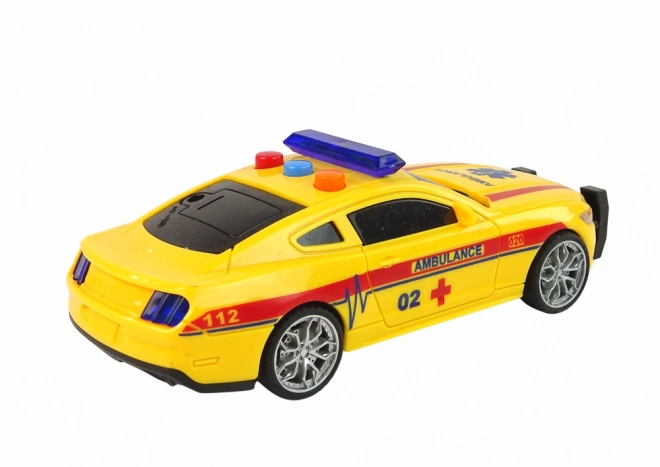 Yellow Sports Ambulance Car with Lights and Sound