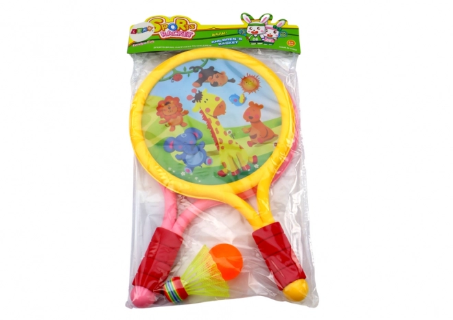 Children's Animal-Themed Badminton Rackets Yellow Pink