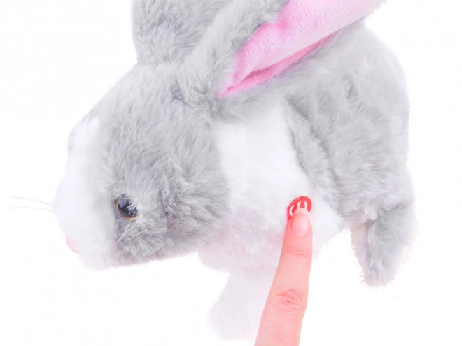 Interactive Bunny Toy with Carrot – gray