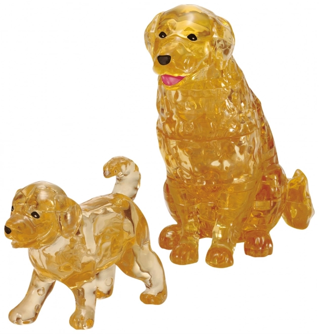 3D Crystal Puzzle Golden Retriever and Puppy