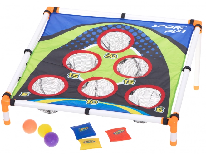 Aim with bean bags toss game for kids