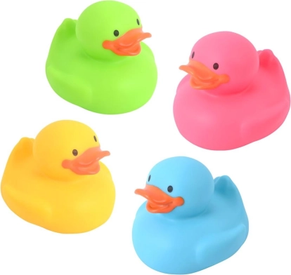 Canards en caoutchouc pour l’eau 8 × 8 cm, 4 couleurs, 6m+