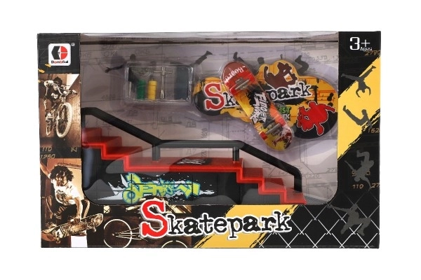 Fingerboard gördeszka rámpával játékszett