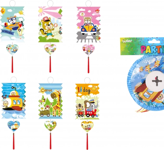 Lampion cilindervorm 16 cm kindermotief