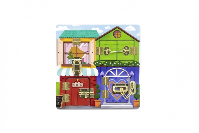 Wooden Lock and Unlock House Toy