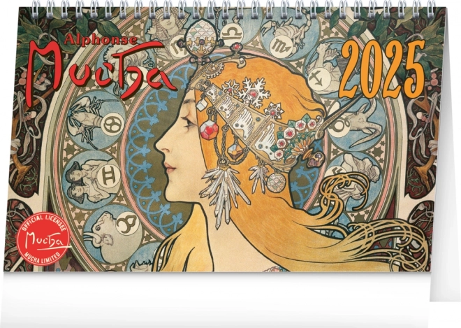 Desktop Calendar Alfons Mucha 2025