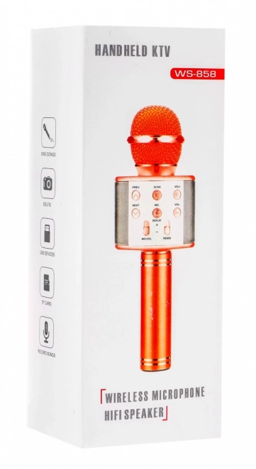 Karaoke Microphone Speaker Pink Gold