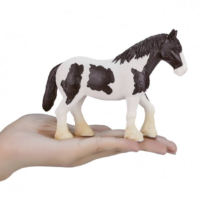 Black and White Clydesdale Horse Figurine