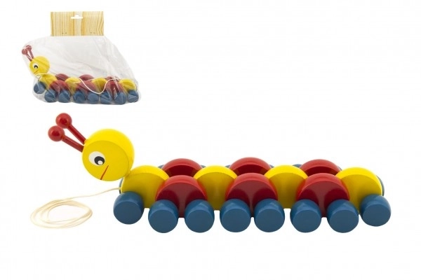 Pull Along Wooden Caterpillar Toy