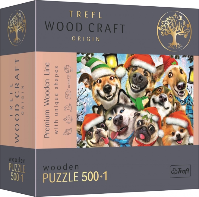 Trefl Wood Craft Origin Christmas Dogs Puzzle