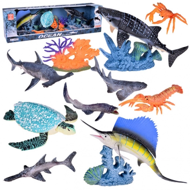 Ocean Animal Figurine Set - 10 Pieces