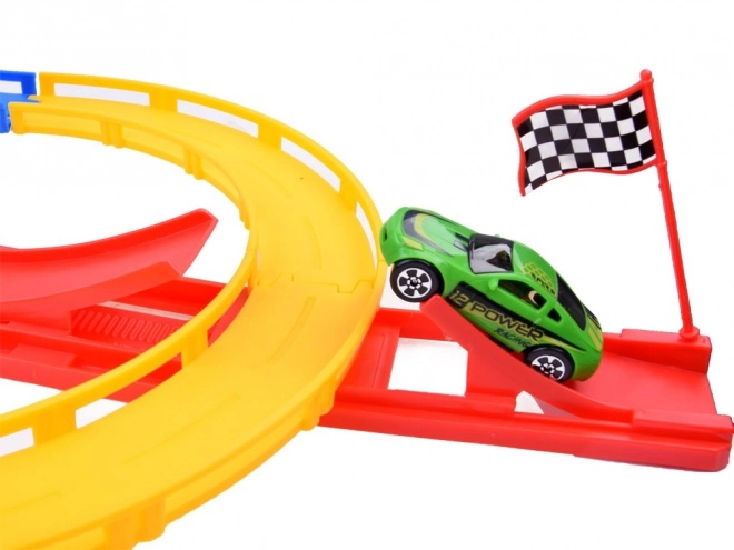 Twisting Racing Track with Launcher and Cars