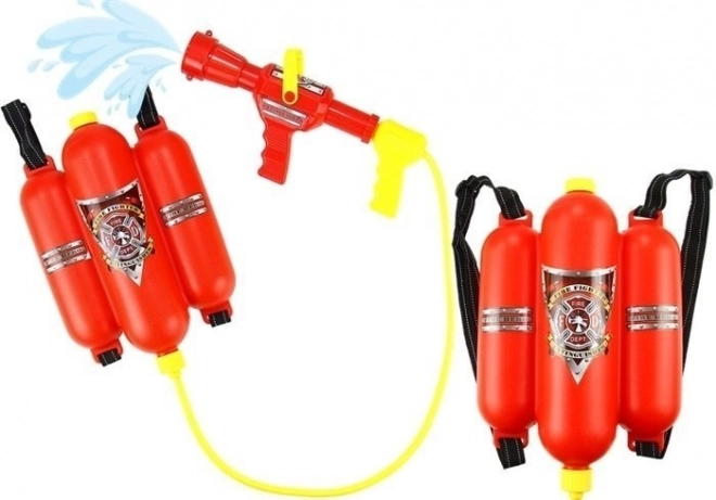 Firefighter set with water blaster and backpack