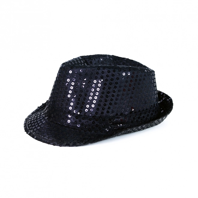 Black Disco Hat with LED Lights for Adults