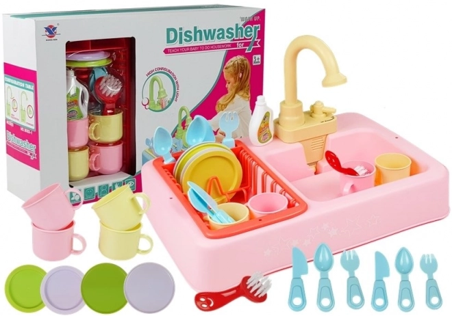 Colorful Sink with Water and Accessories for Kids