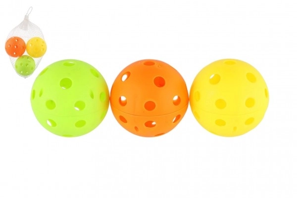 Set of three floorball balls