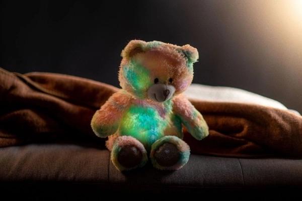 Dreamy Rainbow Bear Plush Toy with Light and Sound