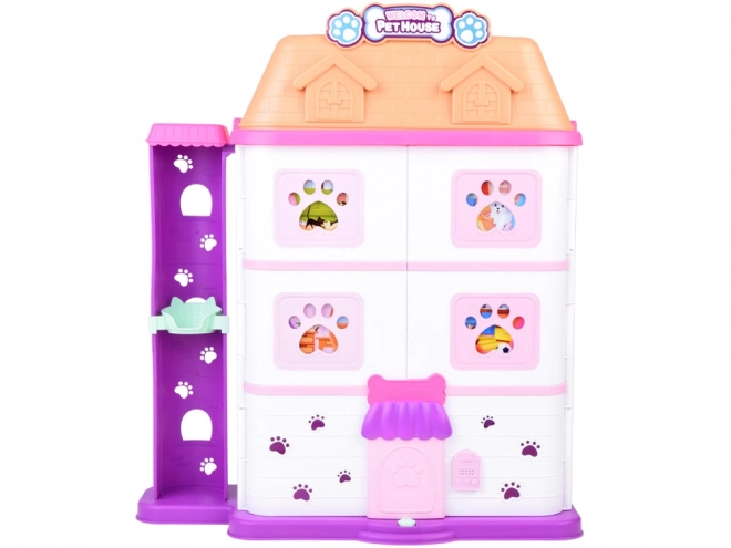 Foldable Pet House Playset with Figures