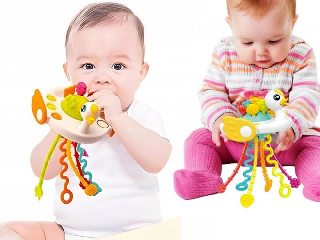 Swan Rattle Teether Sensory Toy