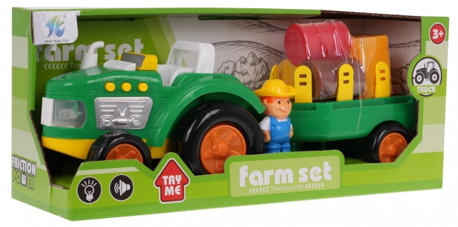 Farm Tractor Set with Farmer and Accessories