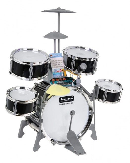 Musical Set: Drum Kit with Keyboard and Microphone for Kids 3+ with Light-Up Drums