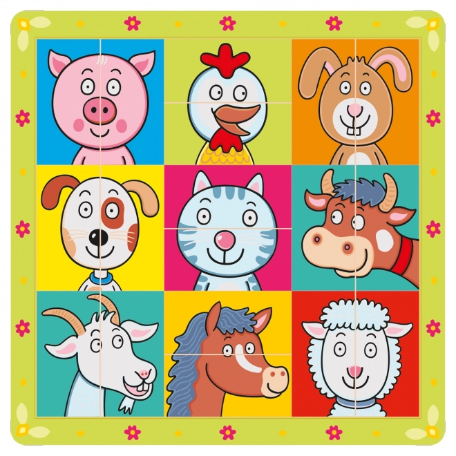 Wooden Animal Heads Puzzle