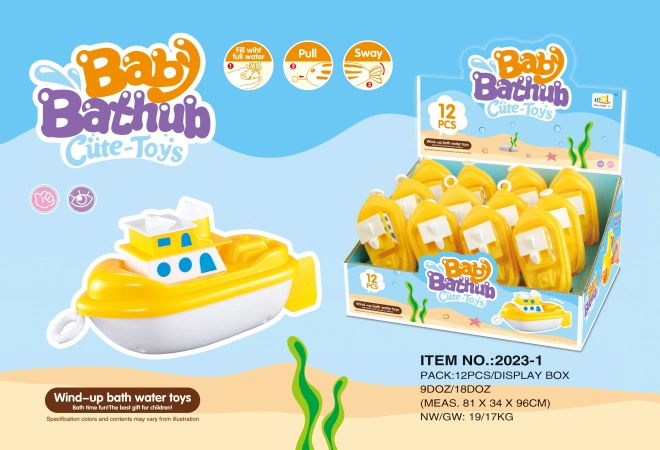 Wind-Up Bath Boat 16 cm