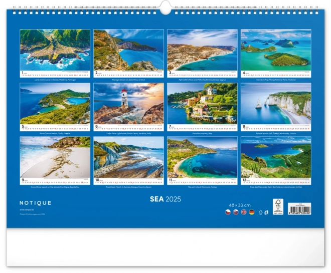 Notique Wall Calendar Sea 2025