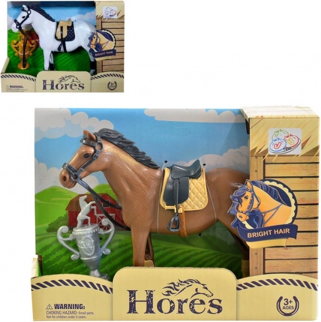 Paard met accessoires 12 cm