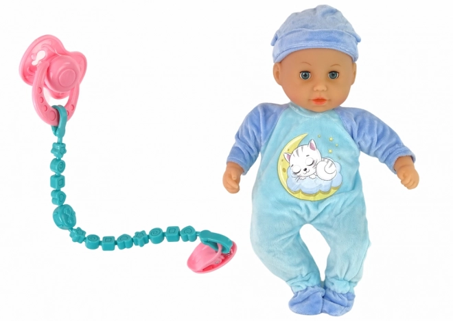 Baby Doll with Sound and Blue Pajamas Kitten Design