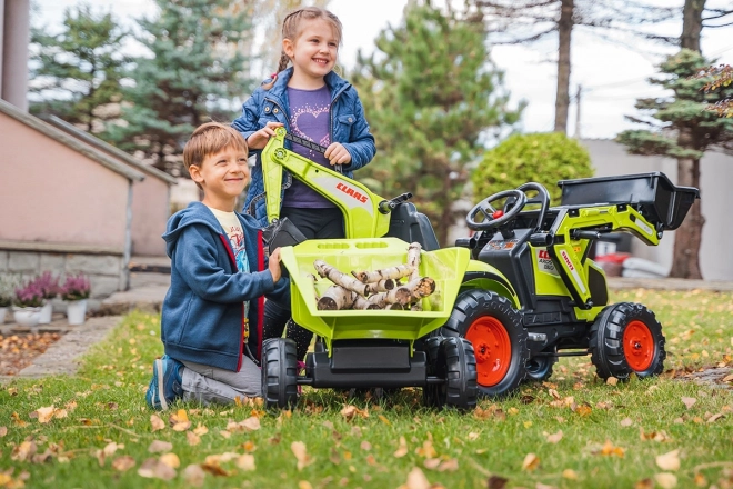 Pedal Tractor Claas Axos - with front and rear loader + trailer