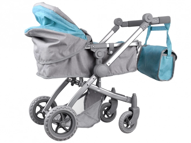 4-in-1 Doll Stroller with Bassinet – turquoise