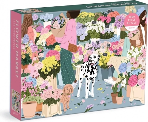 Vibrant flower market motif
