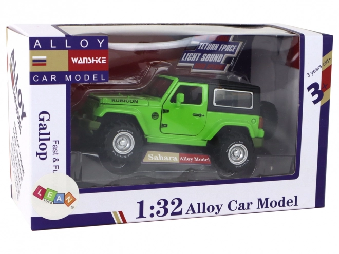 Off-road Metal Friction Car with Battery Green 1:32