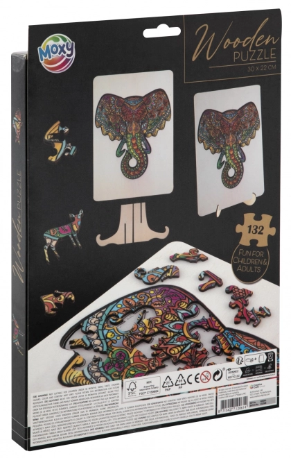 Moxy Elephant Outline Puzzle 132 Pieces