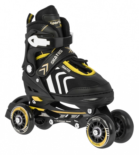 4-in-1 Skates Inline and Ice Skates for Kids Size 34-38 Yellow