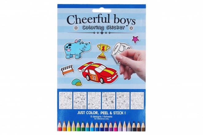 Coloring Stickers - For Boys