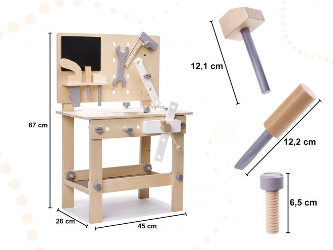 Wooden Workbench and Tool Set for Children